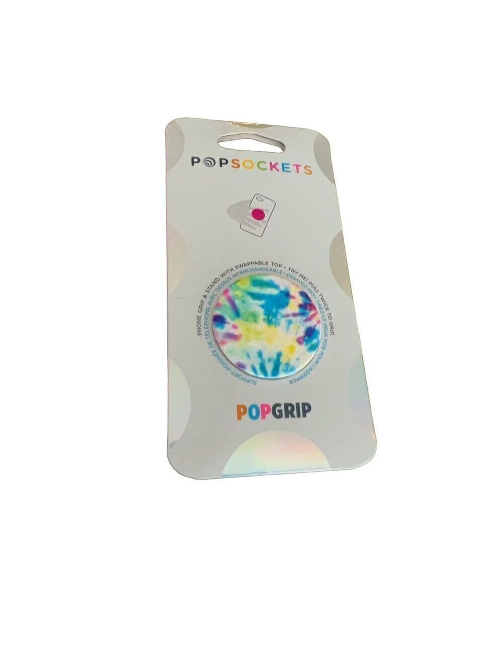 PopSockets Phone Grip, Tie Dye, Blue and Yellow